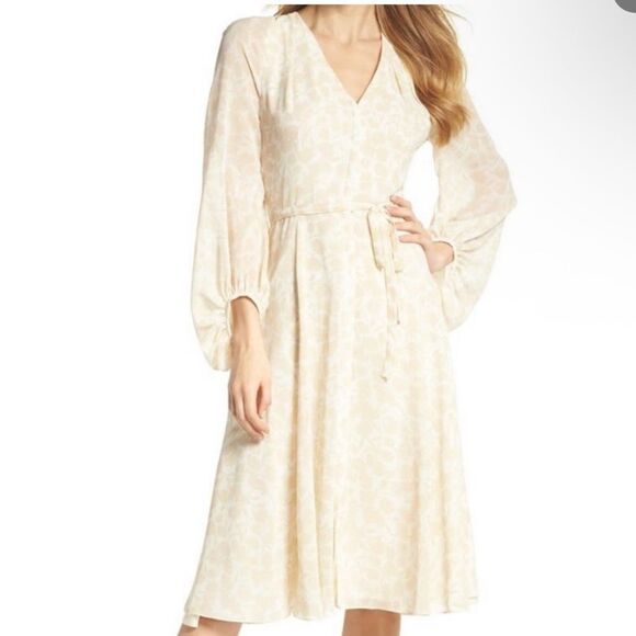 Gal Meets Glam Esther Elegant Fit Flare Old Money Whimsical Romantic Dress 10 - Picture 1 of 11